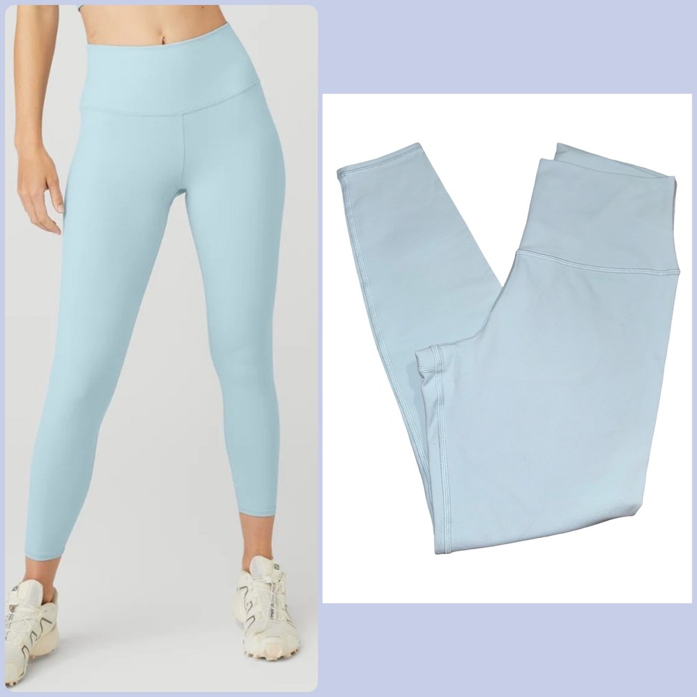 NEW Alo Yoga Airlift 7/8 High Waist Leggings Chalk Blue Compression Pants Medium